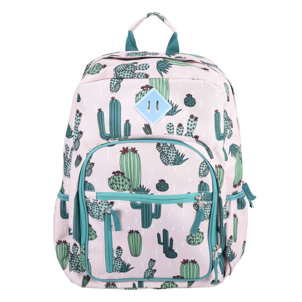 SUMMER 2019 Pink Green Cactus Book Backpack Bag